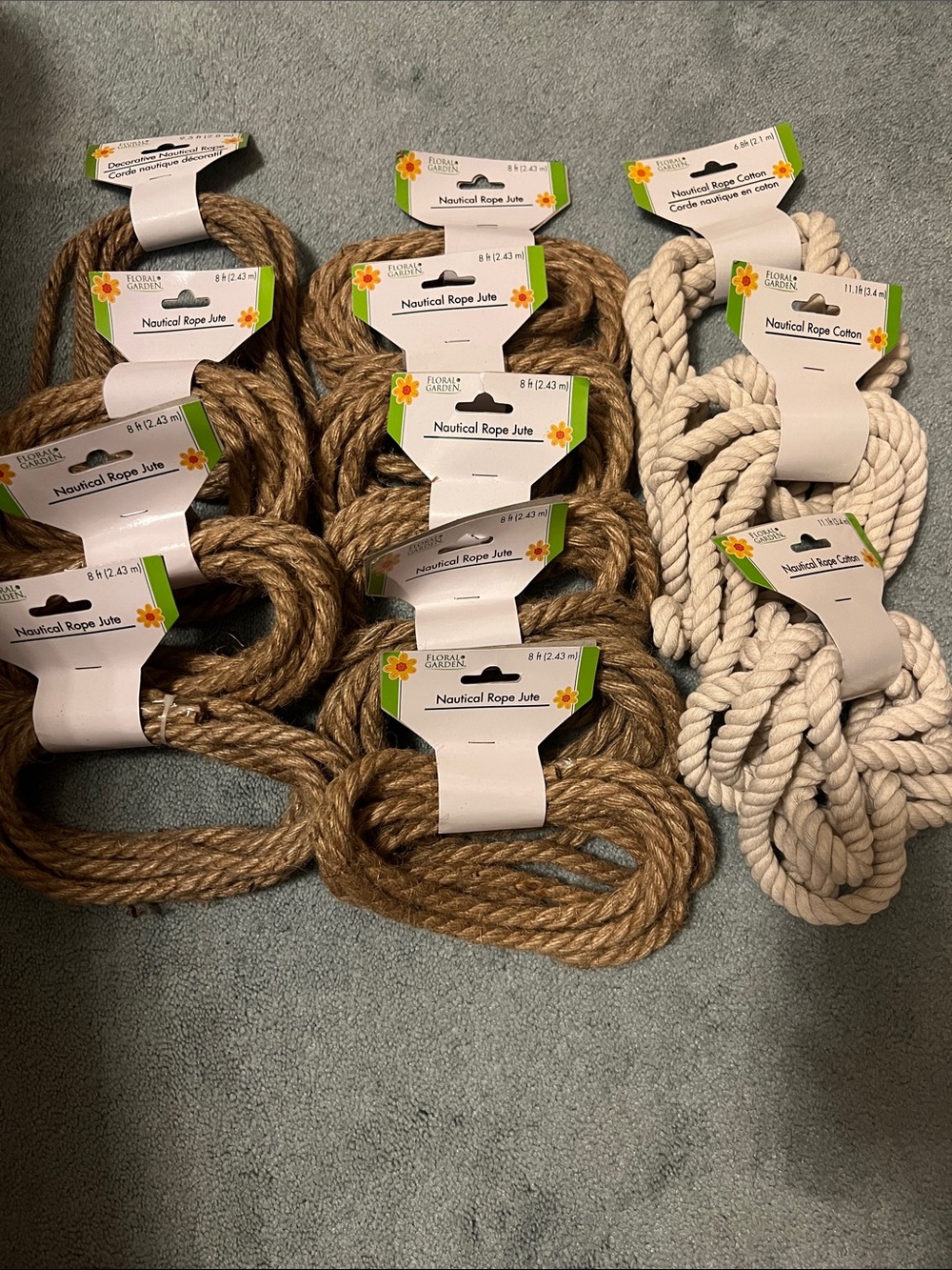 Nautical Rope Jute & Cotton Bundle - Natural Brown & Cream